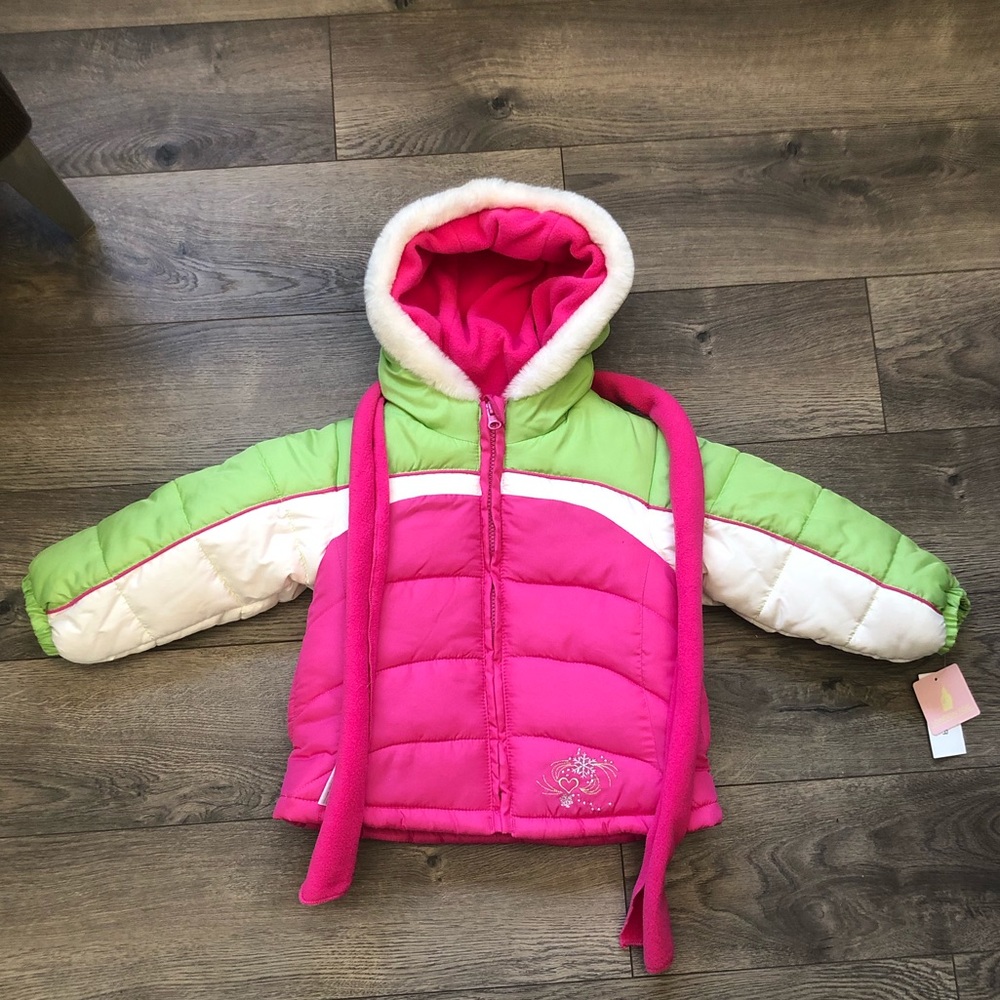 NWT - Girls 3T London Fog Jacket with Scarf